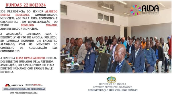 ALDA fortalece Direitos Humanos e Cidadania no Moxico